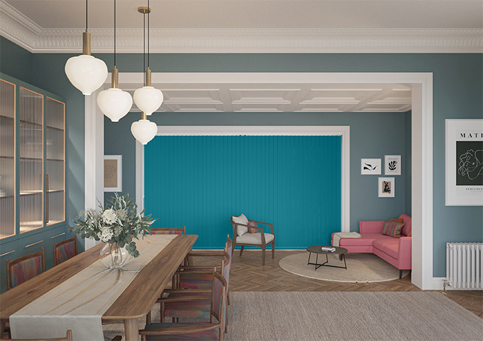 Palermo (Blackout), Teal Blue - Vertical Blind - Image 9